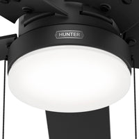 52 inch Sea Point Matte Black WeatherMax Indoor / Outdoor Ceiling Fan with LED Light Kit and Pull Chain