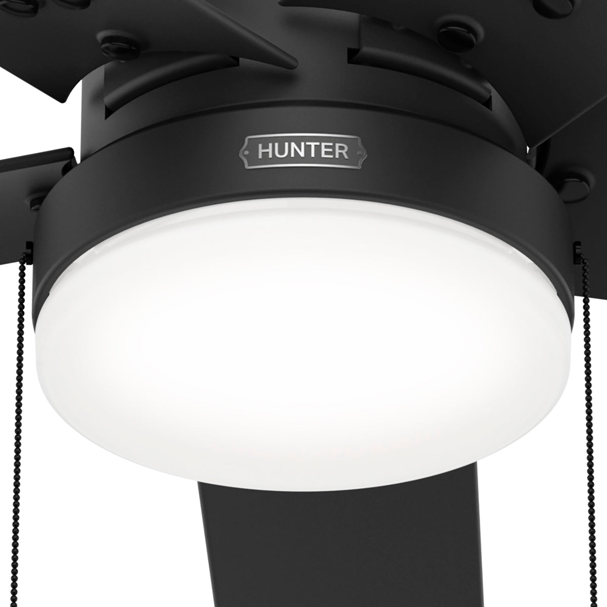 52 inch Sea Point Matte Black WeatherMax Indoor / Outdoor Ceiling Fan with LED Light Kit and Pull Chain
