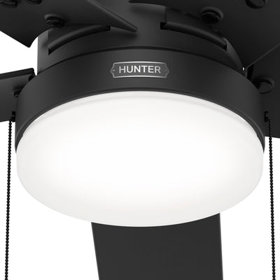 52 inch Sea Point Matte Black WeatherMax Indoor / Outdoor Ceiling Fan with LED Light Kit and Pull Chain