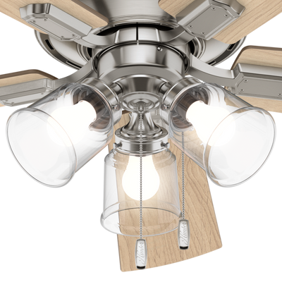 52 inch Crestfield Brushed Nickel Low Profile Ceiling Fan with LED Light Kit and Pull Chain