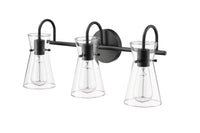22'' Camellia Matte Black 3 Light Bath Vanity