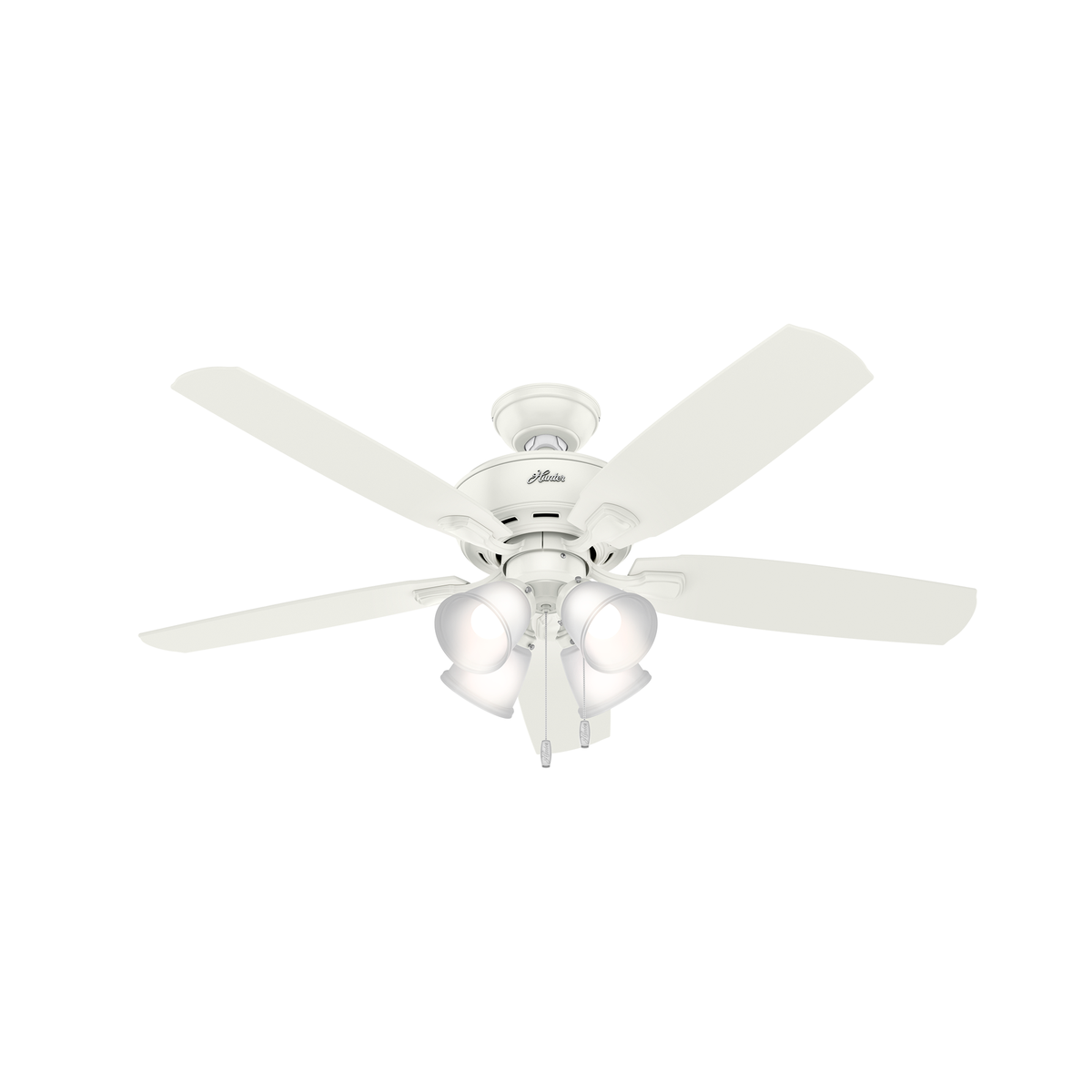 52 inch Amberlin Fresh White Ceiling Fan with LED Light Kit and Pull Chain