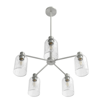 Lochemeade 26-inch 5-light Brushed Nickel Chandelier with Seeded Glass