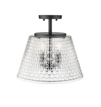 13.5'' Saben Matte Black 3 Light Semi-Flush Mount