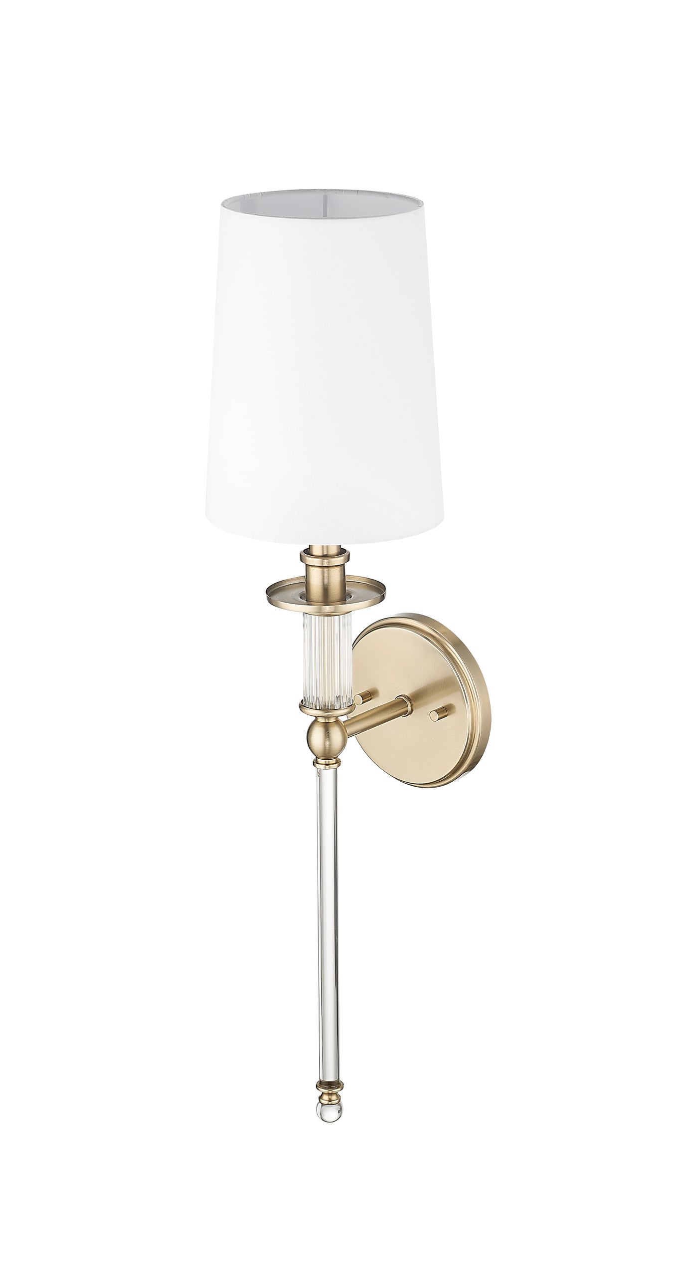 26-inch Modern Gold 1-Light Wall Sconce with White Shade