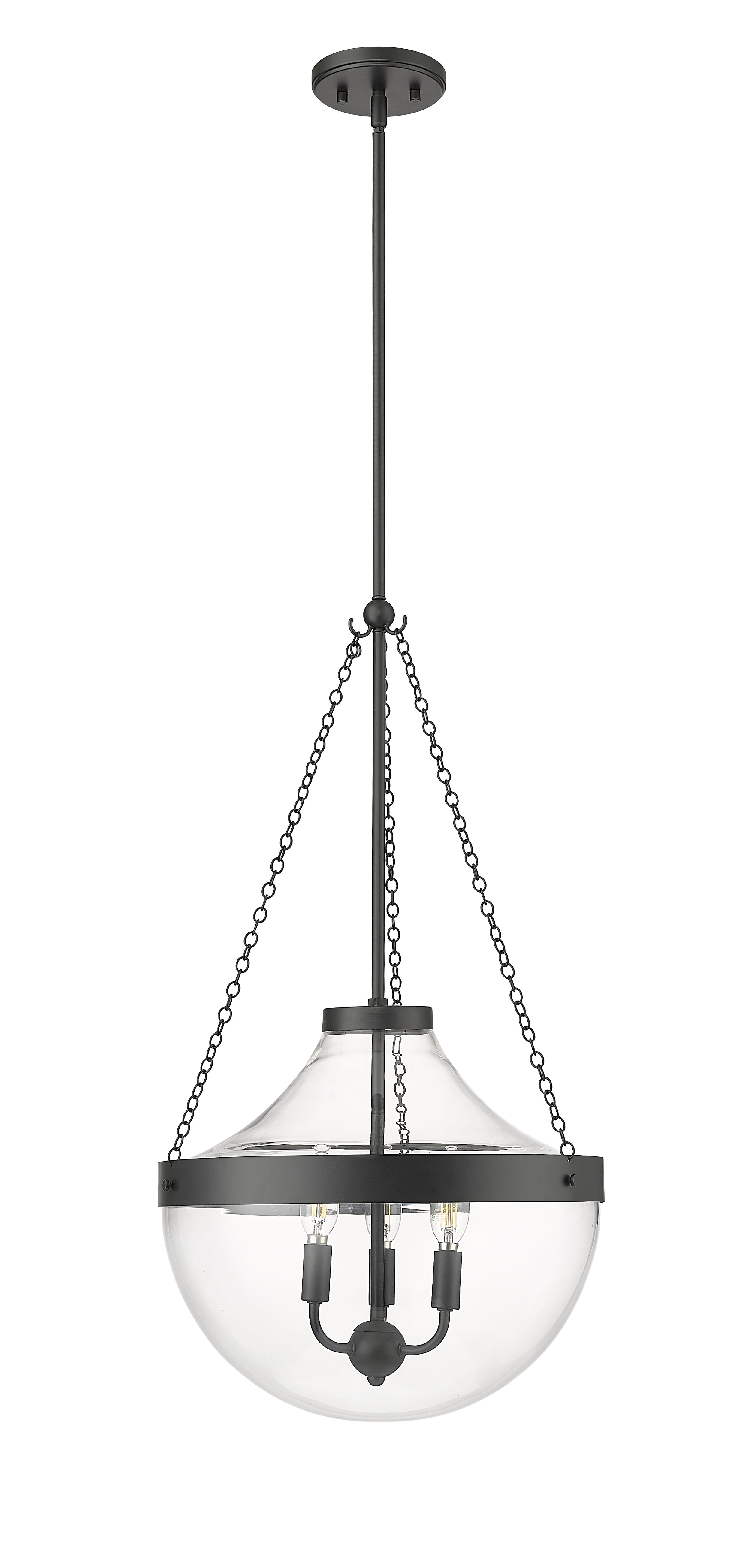 29.4'' Clarra Matte Black 3 Light Pendant