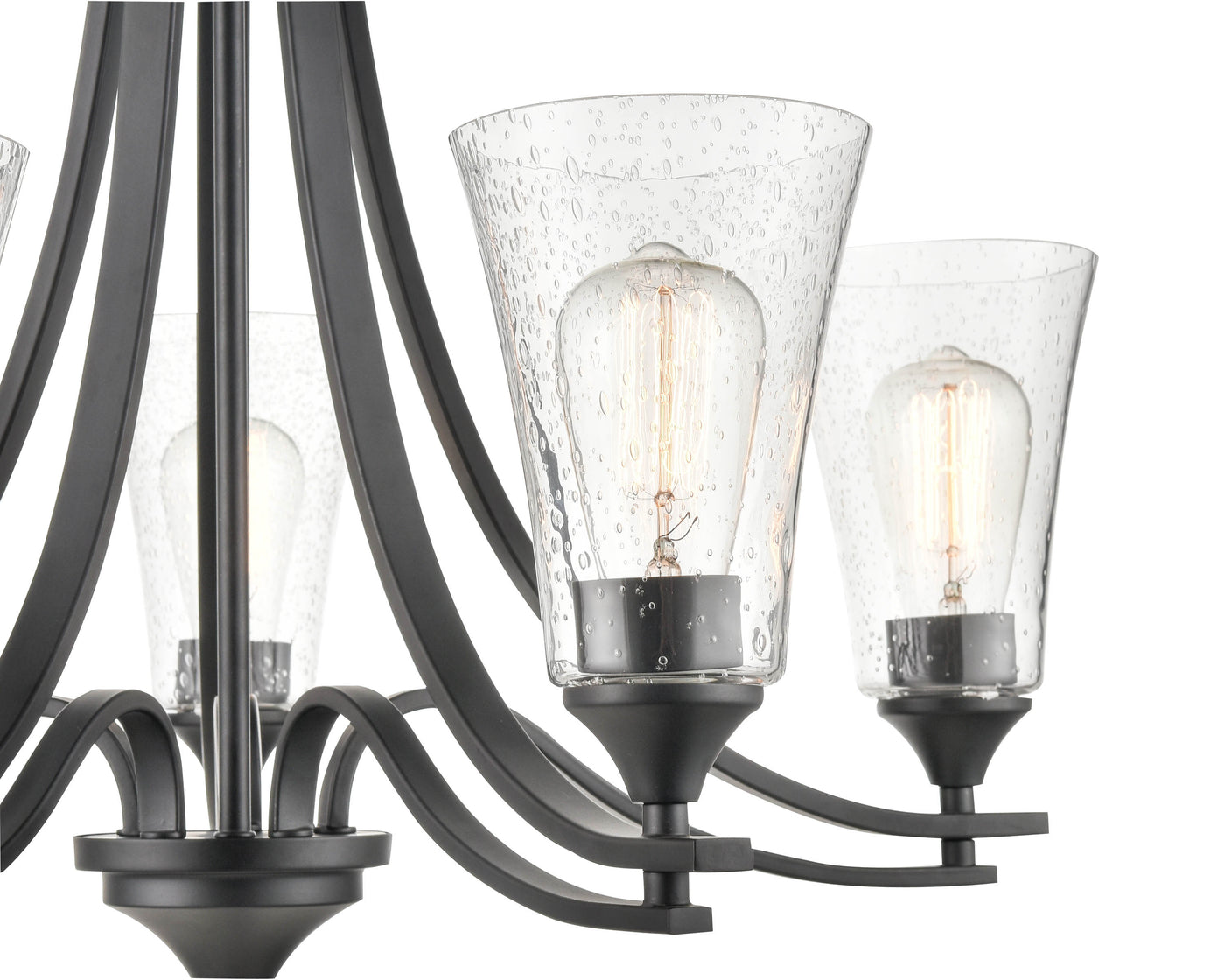 25.5'' Natalie Matte Black 5 Light Chandelier