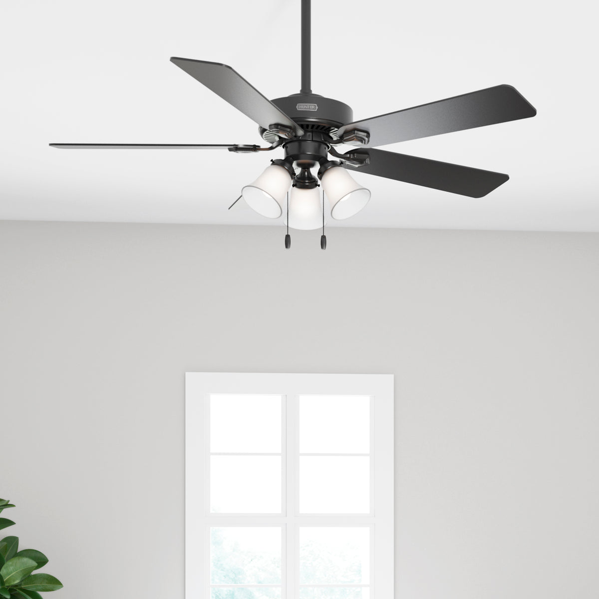 52 inch Swanson Matte Black Ceiling Fan with LED Light Kit