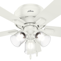 42 inch Crestfield Fresh White Low Profile Ceiling Fan with LED Light Kit and Pull Chain