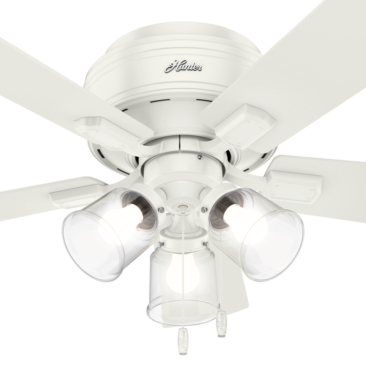 42 inch Crestfield Fresh White Low Profile Ceiling Fan with LED Light Kit and Pull Chain