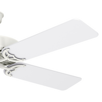52 inch Original White Damp Rated Ceiling Fan and Pull Chain
