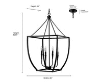 36.87'' Kelsey Matte Black 4 Light Pendant