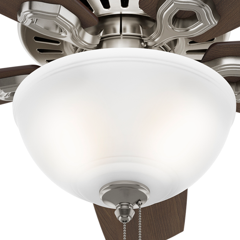 42 inch Builder Brushed Nickel Ceiling Fan with LED Light Kit and Pull Chain