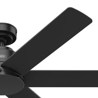 52 inch Kennicott Matte Black Damp Rated Ceiling Fan and Wall Control
