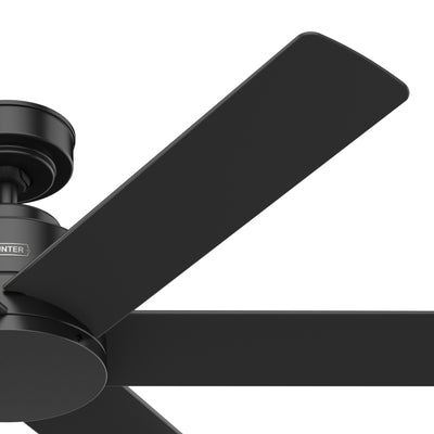 52 inch Kennicott Matte Black Damp Rated Ceiling Fan and Wall Control