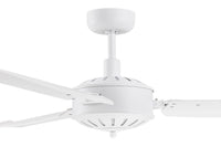 56 Inch Indoor Outdoor White Ceiling Fan in Antique White with Remote