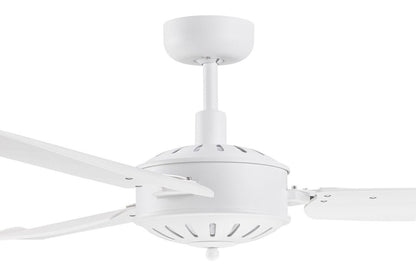 56 Inch Indoor Outdoor White Ceiling Fan in Antique White with Remote
