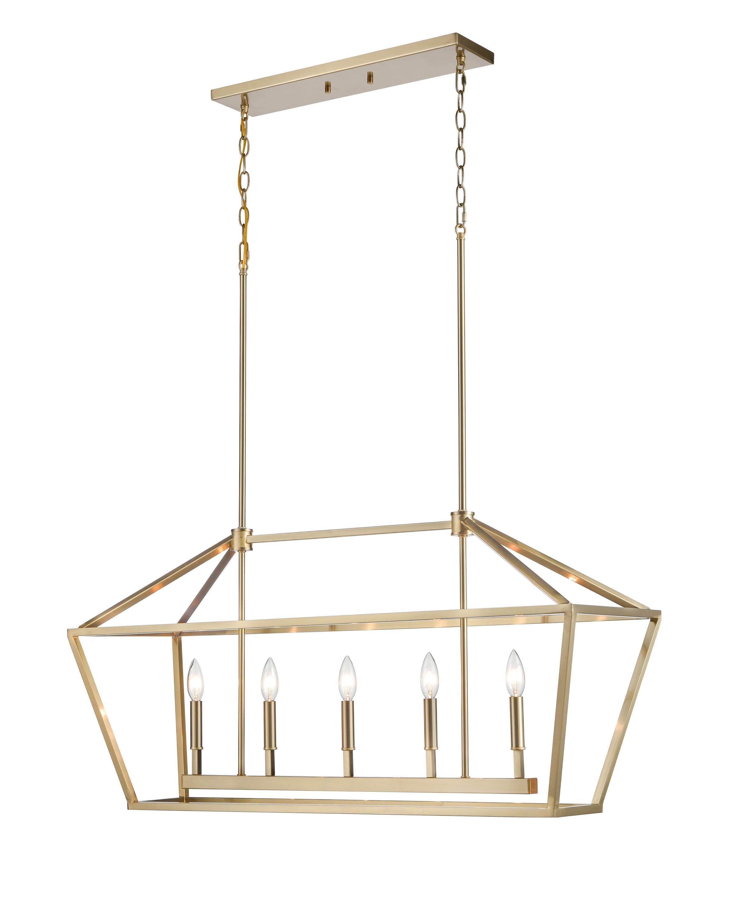 68'' Corona Modern Gold 5 Light Linear Chandelier