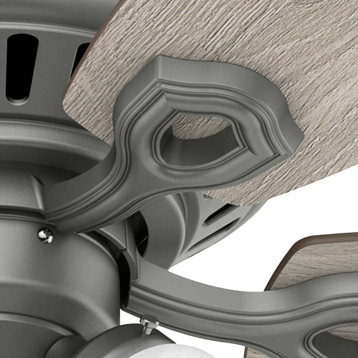 52 inch Builder Matte Silver Low Profile Ceiling Fan with LED Light Kit and Pull Chain