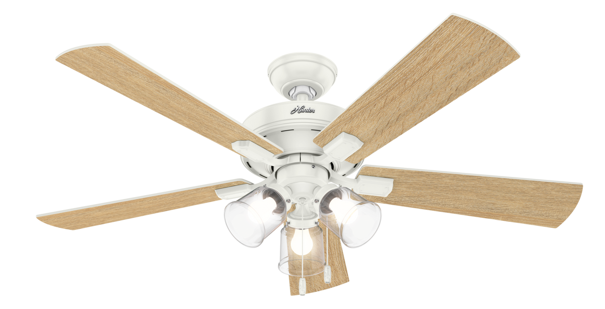 52 inch Crestfield Fresh White Ceiling Fan with LED Light Kit and Pull Chain