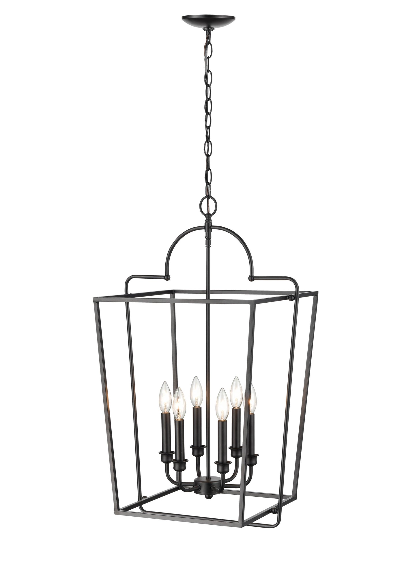 30''  Matte Black 6 Light Pendant