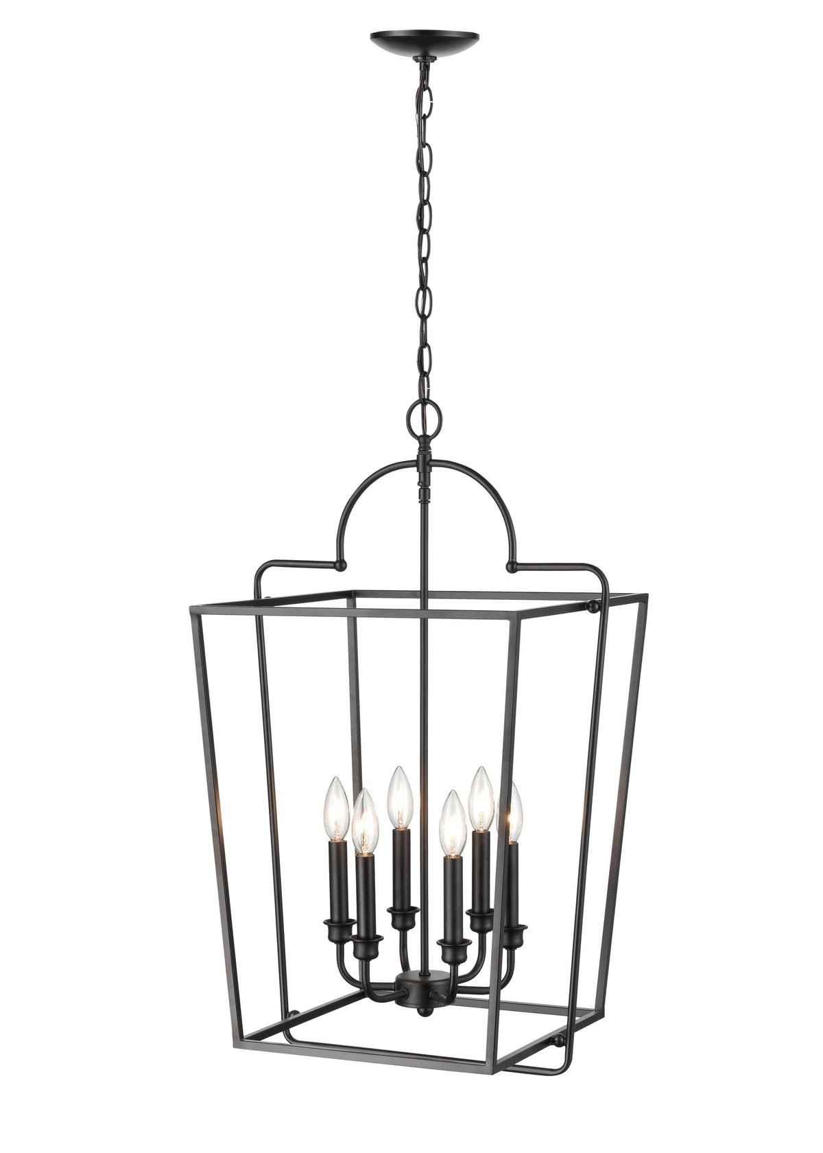 30''  Matte Black 6 Light Pendant