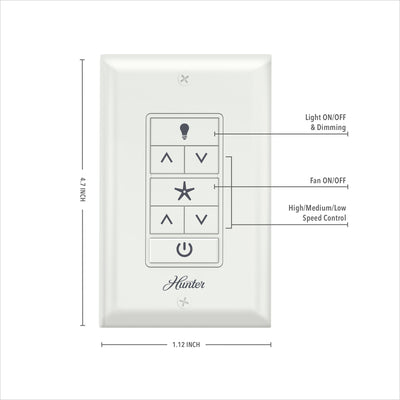 Hunter Universal Fan-Light Wall Control with Receiver