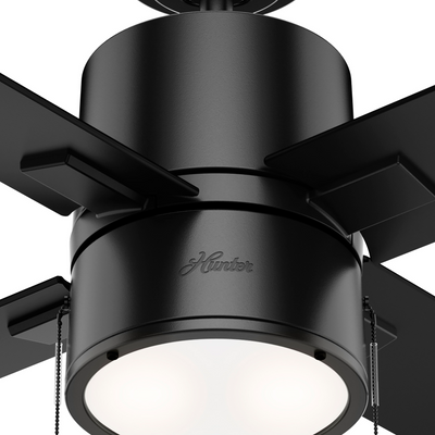 52 inch Beck Matte Black Ceiling Fan with LED Light Kit and Pull Chain