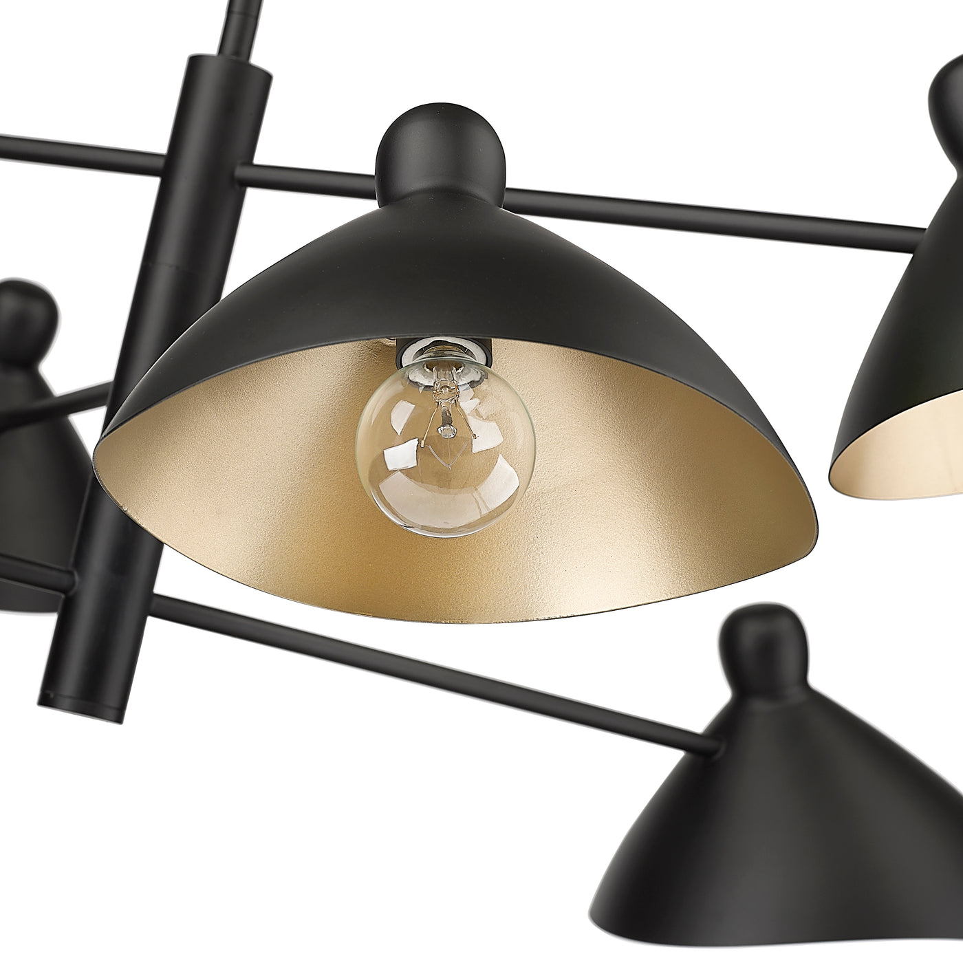 12'' Warhol Matte Black 6 Light Chandelier