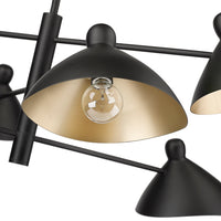12'' Warhol Matte Black 6 Light Chandelier