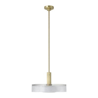 Como 18-inch 1-light Champagne Gold Convertible Pendant with Clear Ribbed and Opal Glass Shade