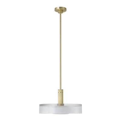 Como 18-inch 1-light Champagne Gold Convertible Pendant with Clear Ribbed and Opal Glass Shade