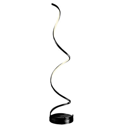 Modern Spiral LED 61" Black Floor Lamp | Dimmable Led Strip