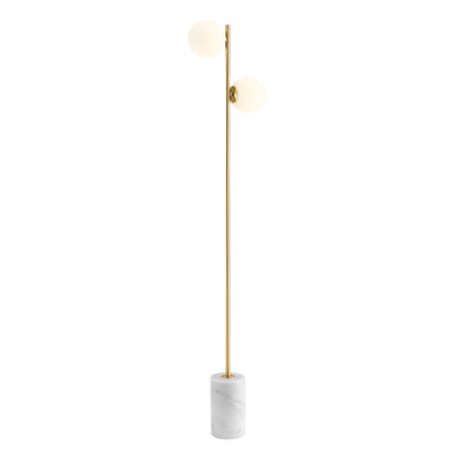 Anechdoche 2-Light Gold and White Dimmable Floor Lamp