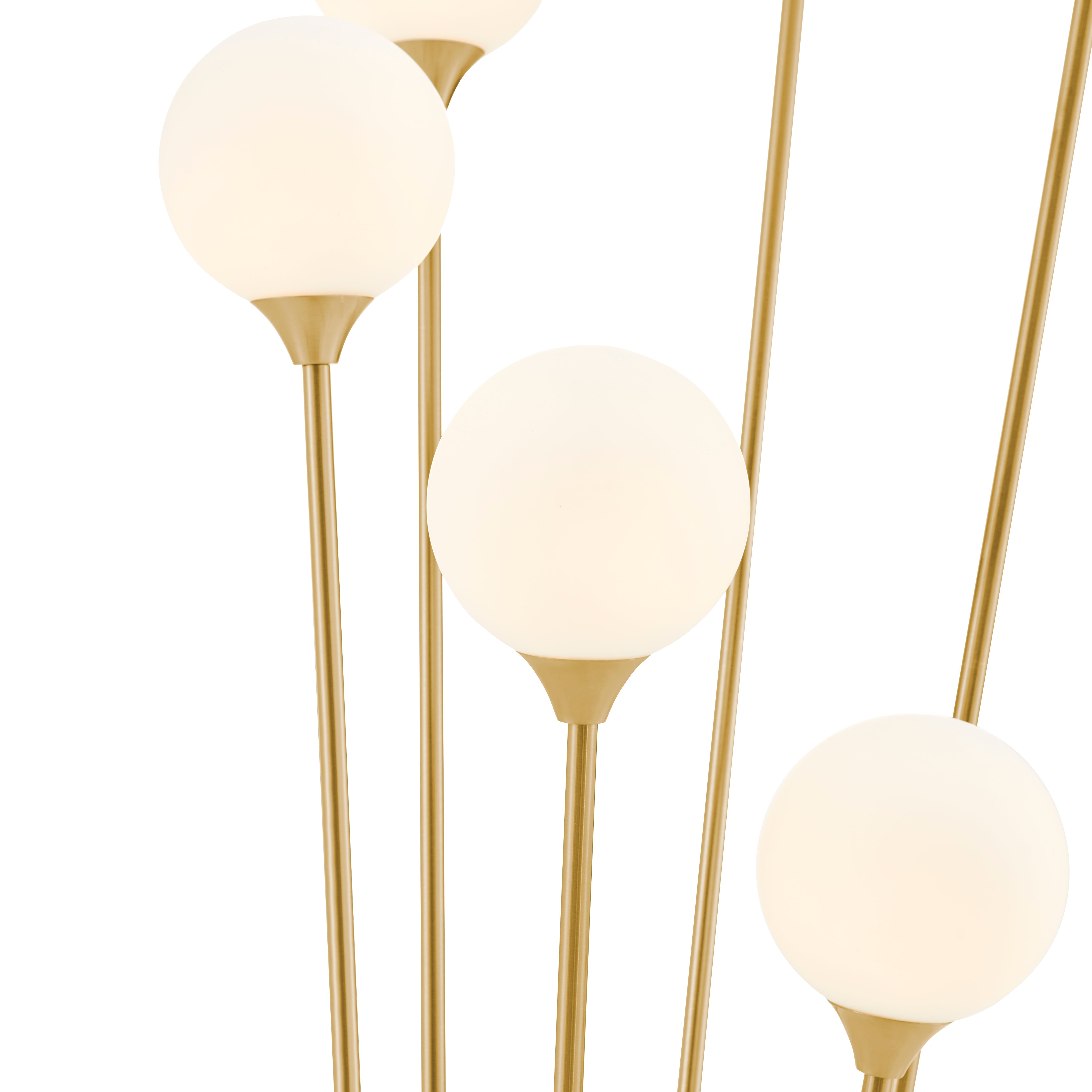 Anechdoche 6-Light Gold and White Floor Lamp