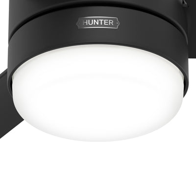 44 inch Gilmour Matte Black Damp Rated Ceiling Fan with LED Light Kit and Handheld Remote