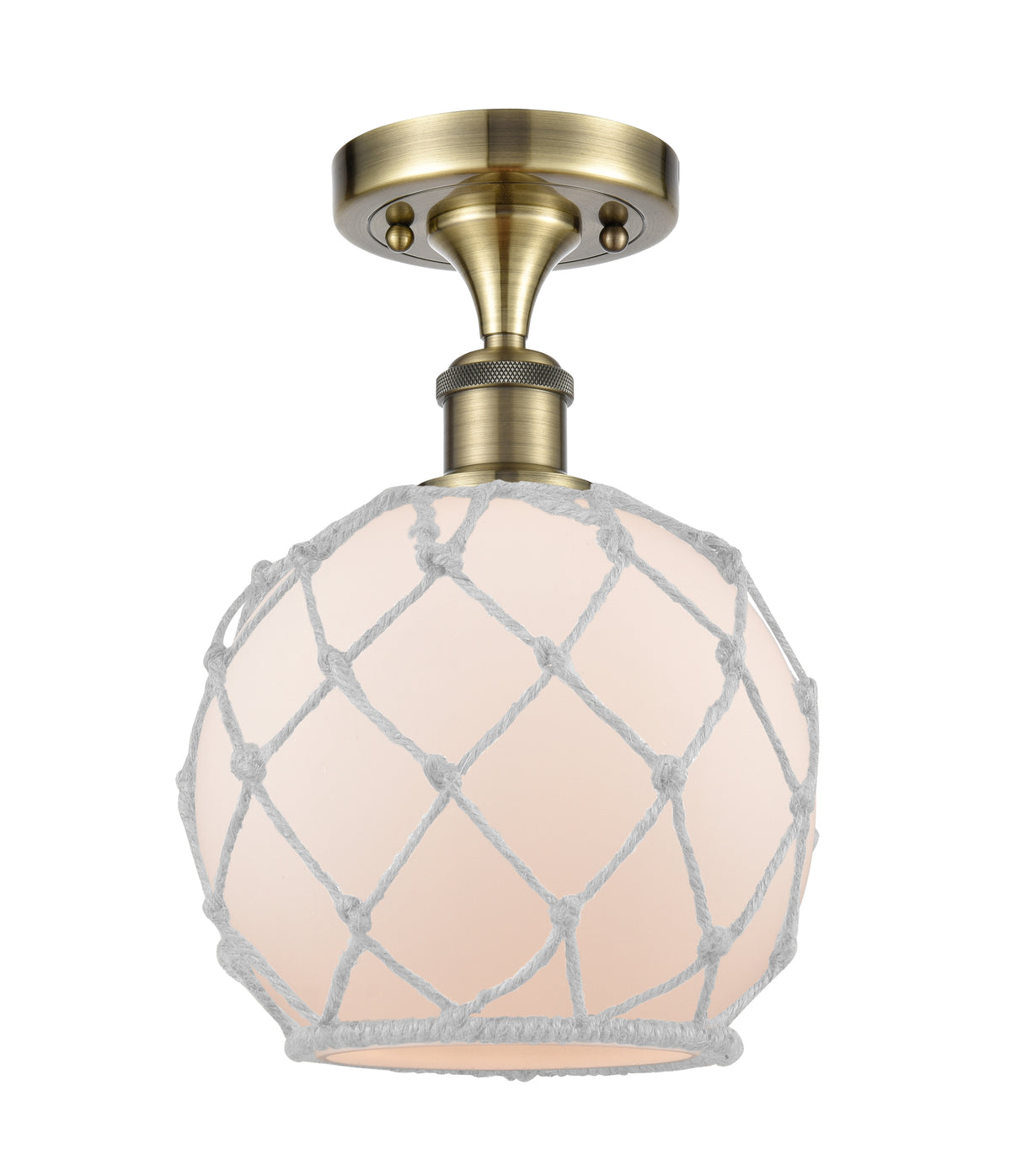 Farmhouse Rope 8-Inch 1-Light Semi-Flush Mount