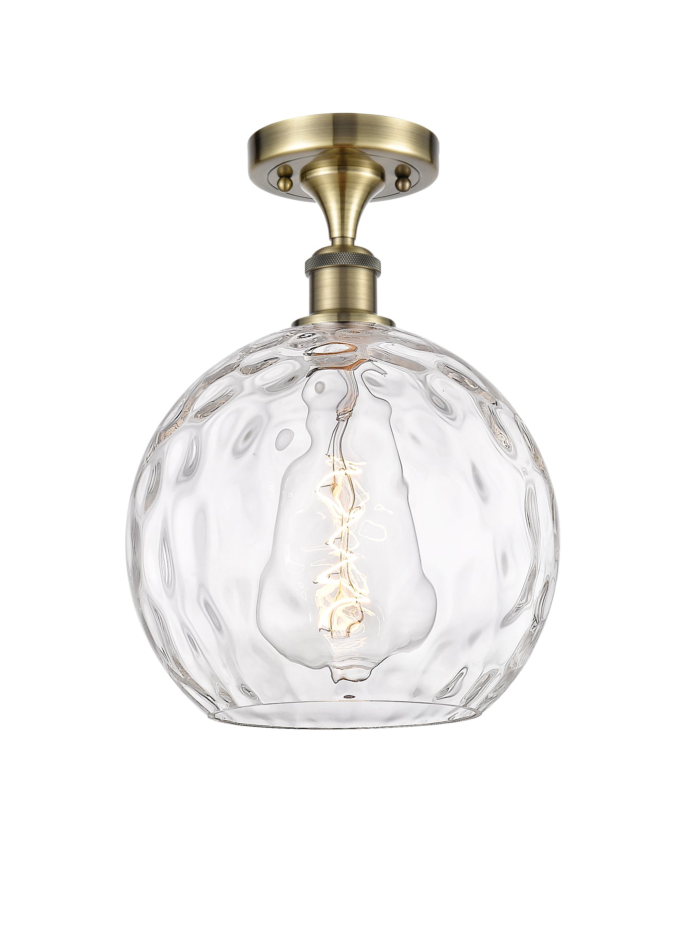 Edison Semi-Flush Cast Brass Glass Nickel