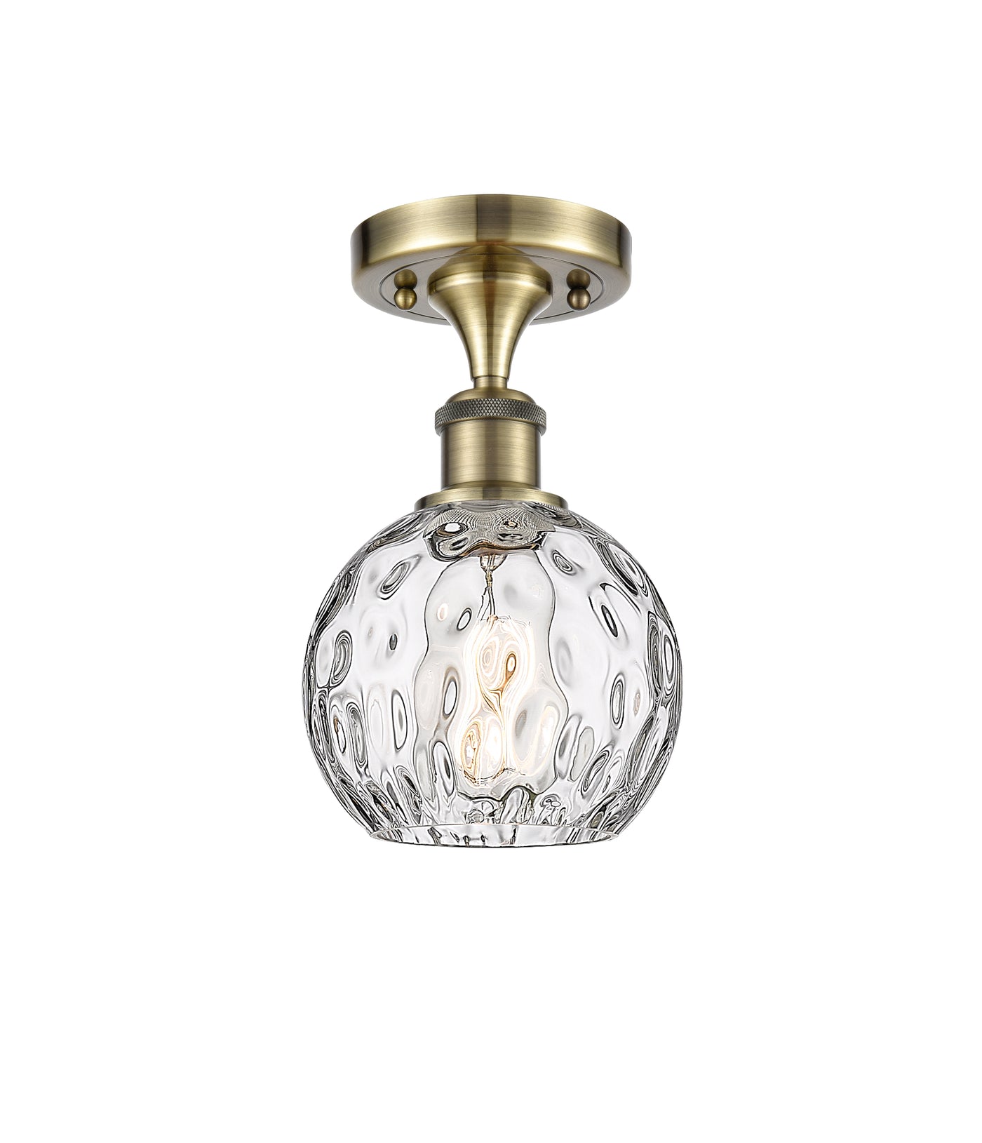 Edison Semi-Flush Mount Water Glass Nickel