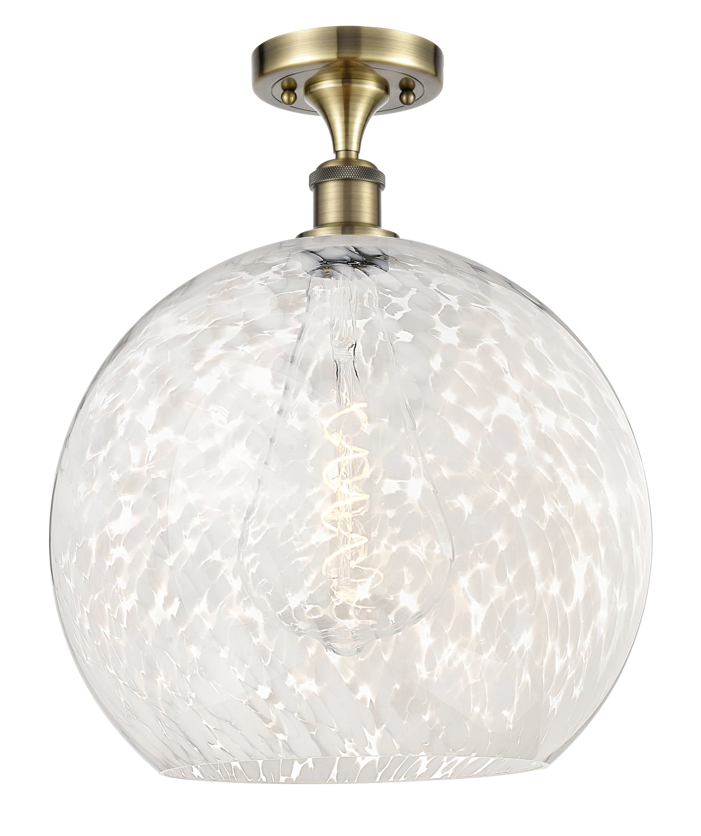 Edison White Mouchette Brushed Satin Nickel
