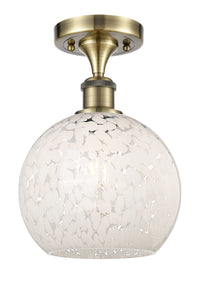 Edison Semi-Flush Mount White Mouchette Shade