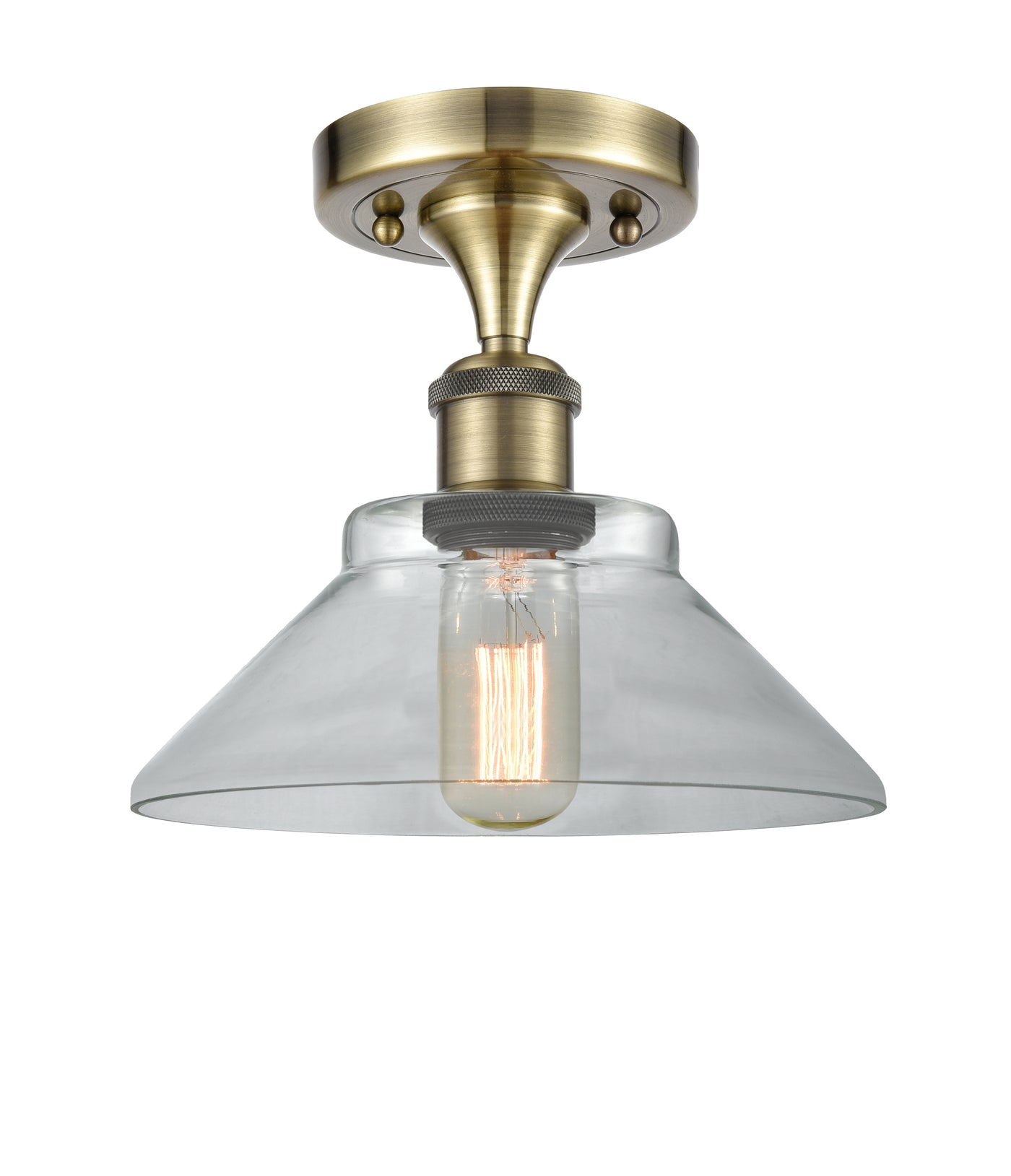 Edison Semi-Flush Mount Brushed Satin Nickel