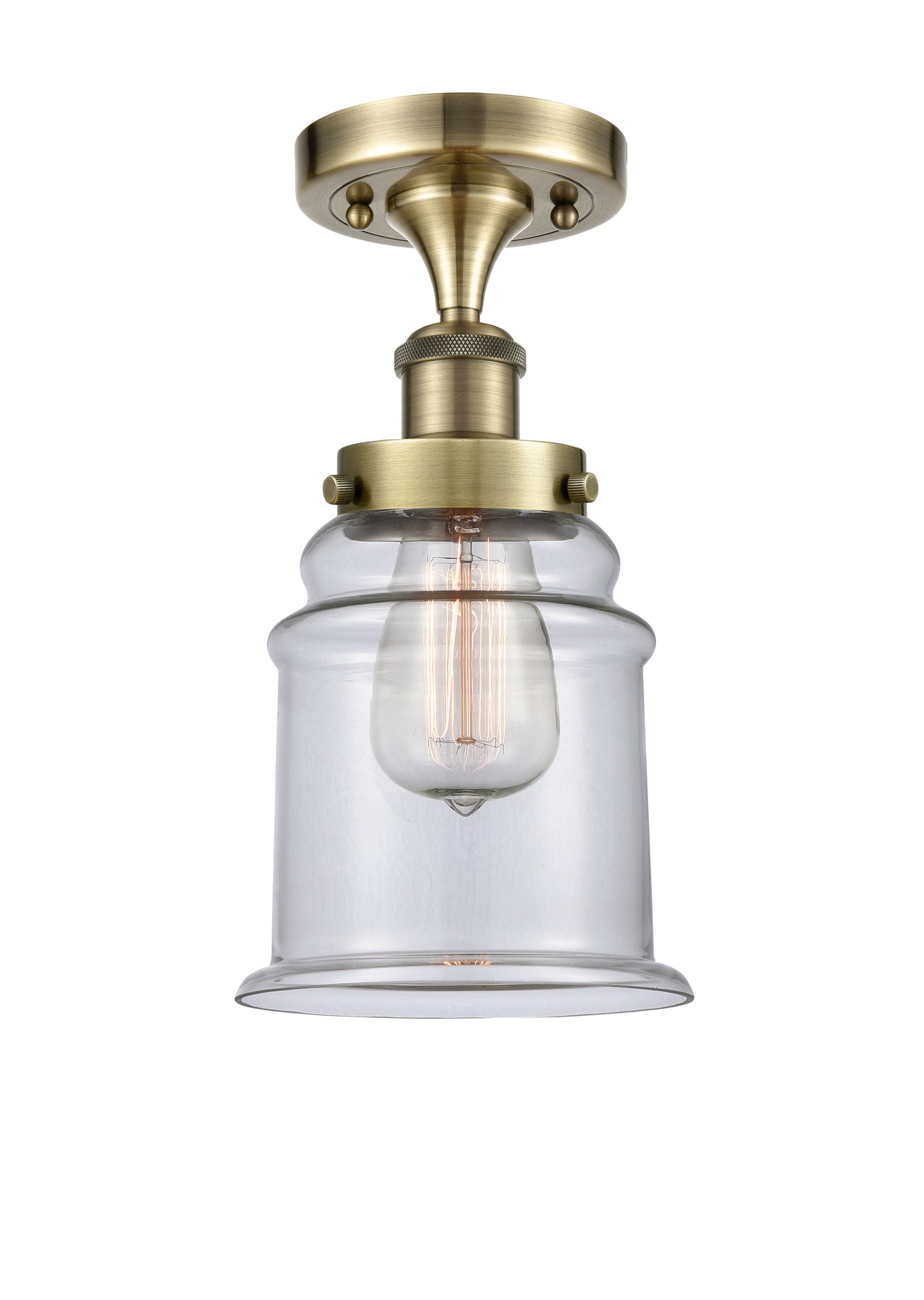Edison Semi-Flush Mount Brushed Satin Nickel