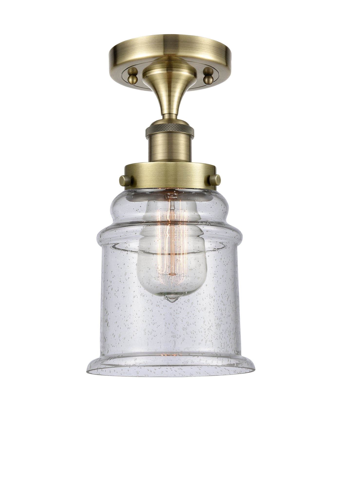 Edison Semi-Flush Mount Brushed Satin Nickel