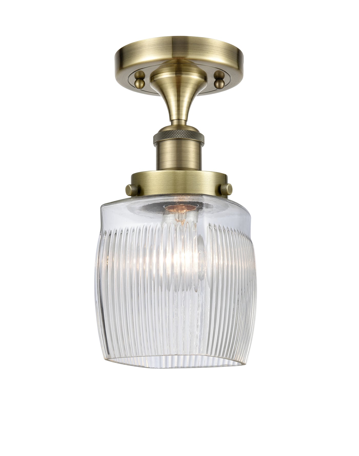 Edison Semi-Flush Mount Brushed Satin Nickel