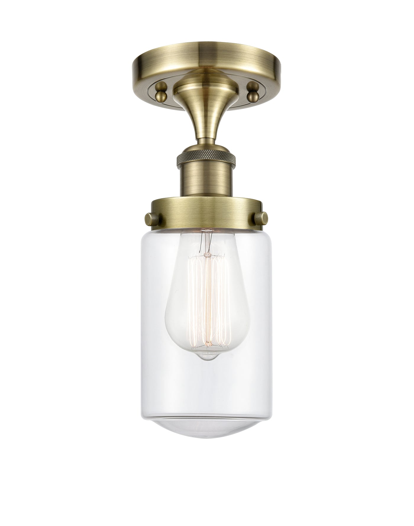 Edison Semi-Flush Mount Brushed Satin Nickel