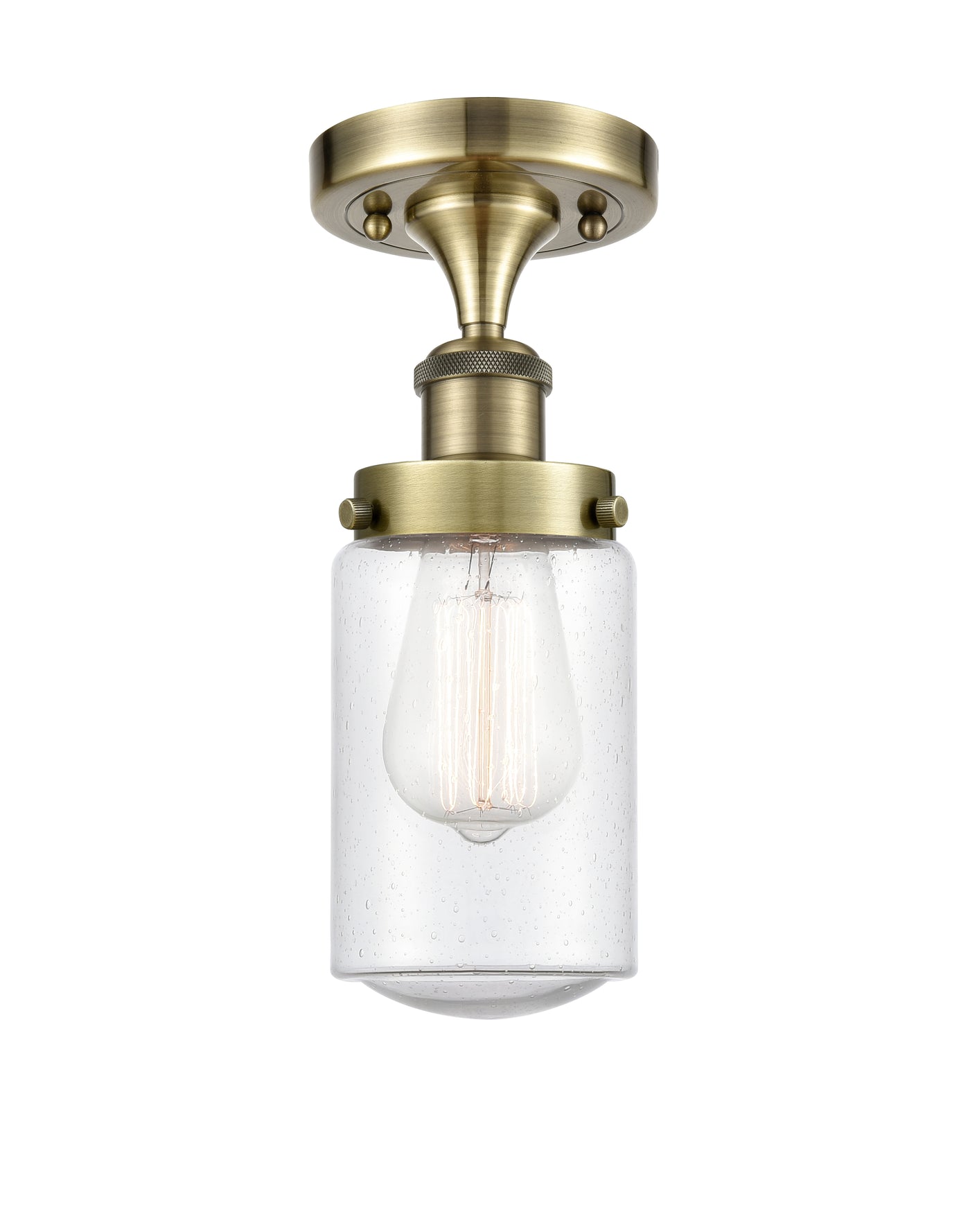Edison Semi-Flush Mount Brushed Satin Nickel