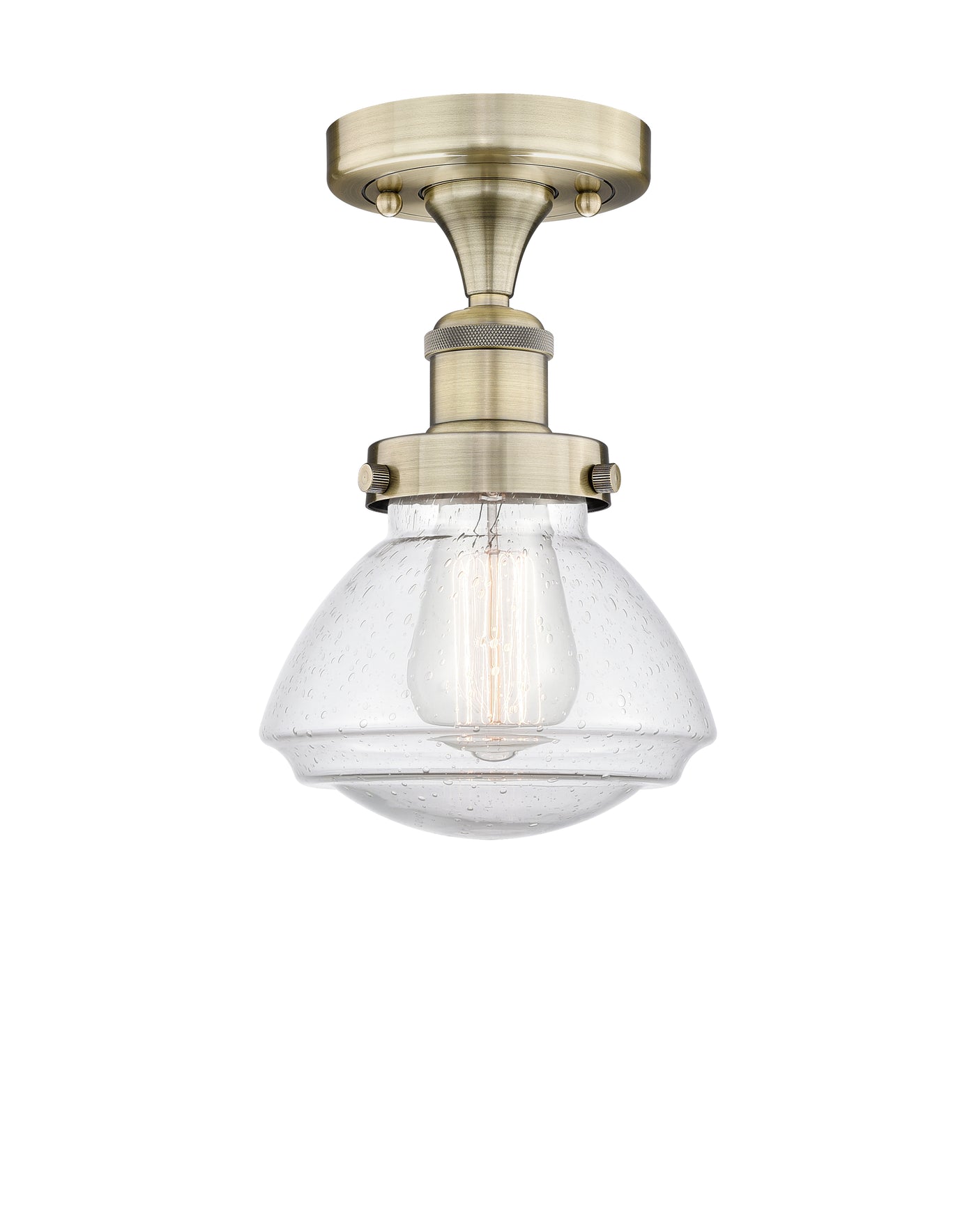 Edison Semi-Flush Mount Brushed Satin Nickel