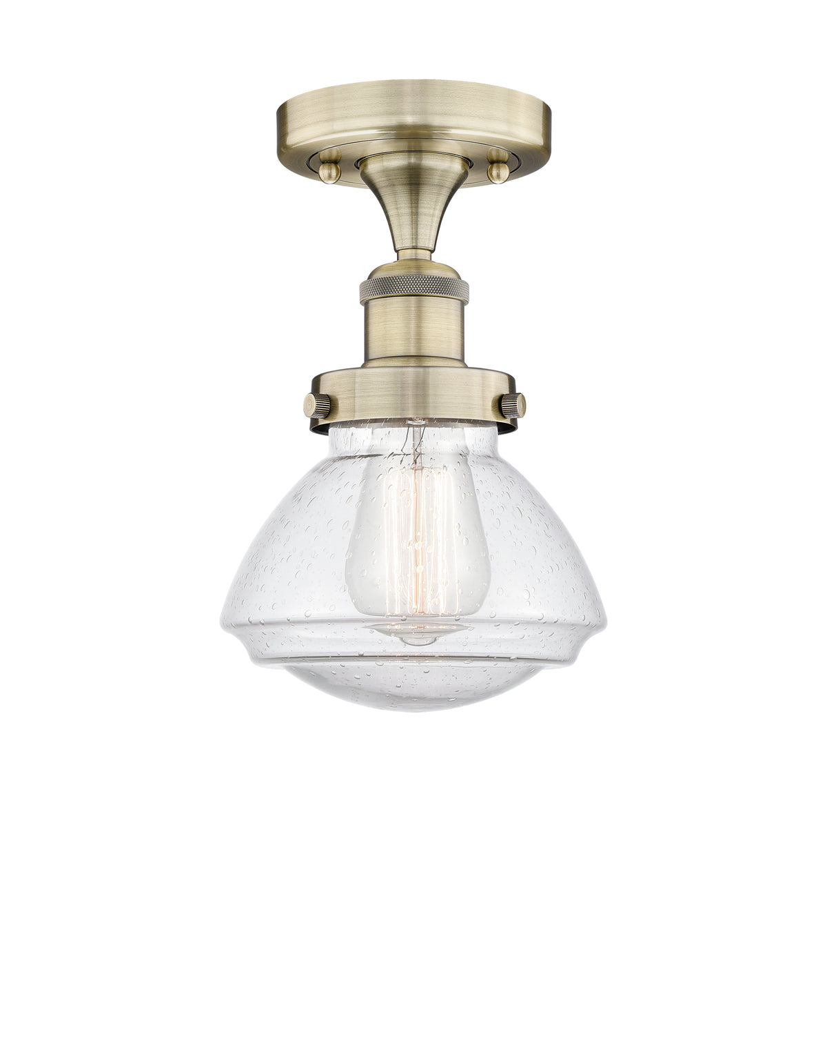 Olean 7-Inch 1-Light Semi-Flush Mount Bowl Shade