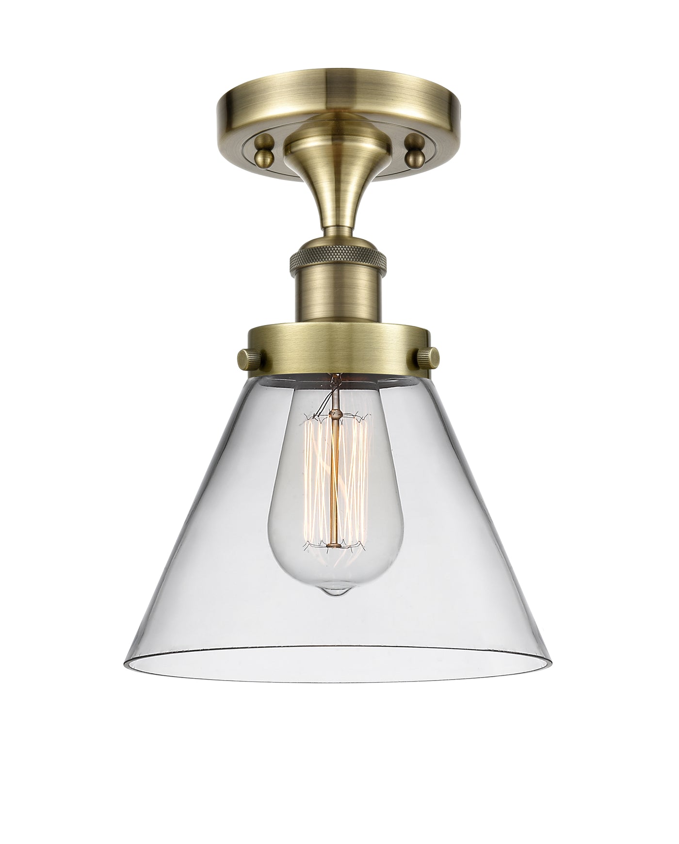 Edison Semi-Flush Mount 5.25 Brushed Nickel